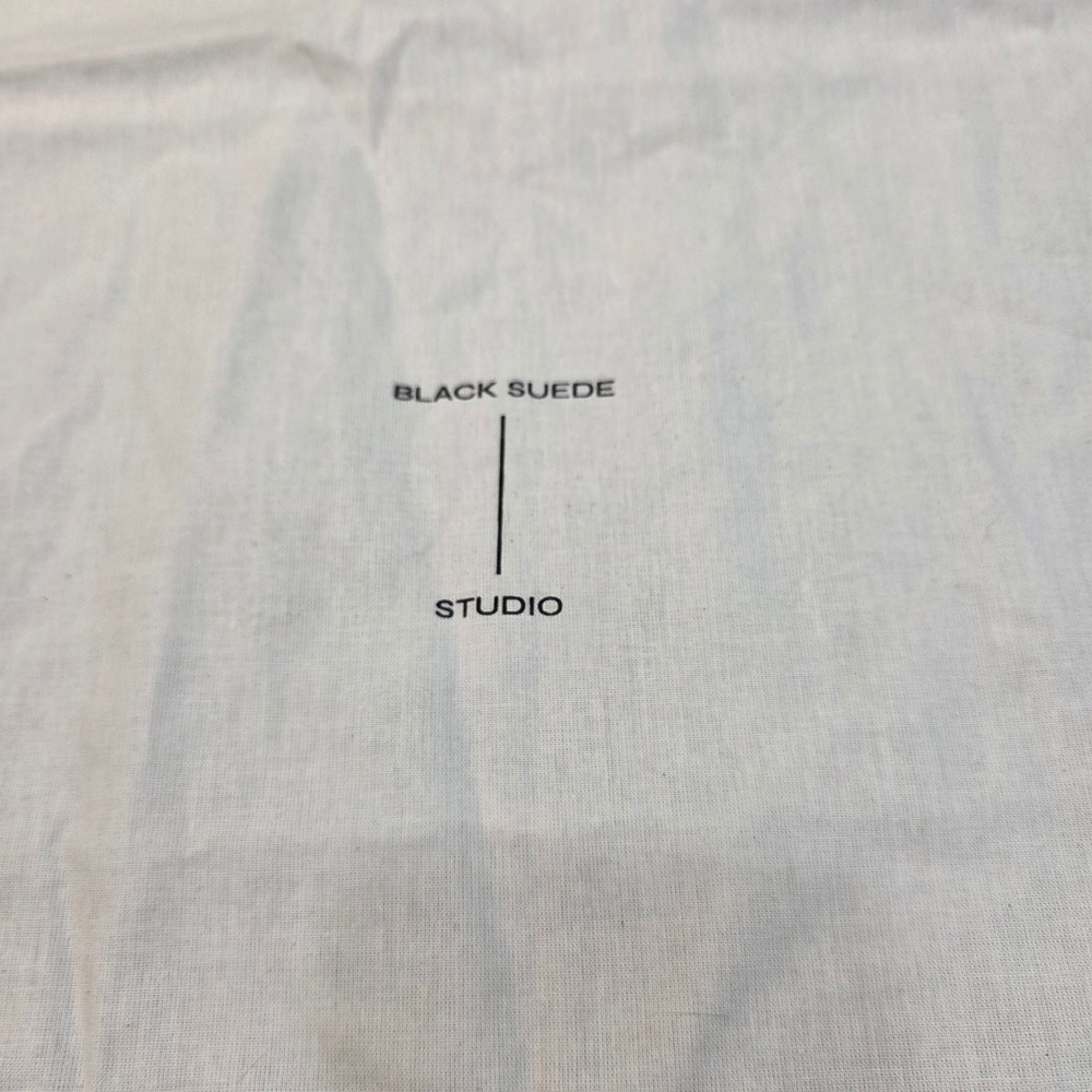 Black Suede Studio Large White Cotton Drawstring Dust Bag Handmade in Brazil